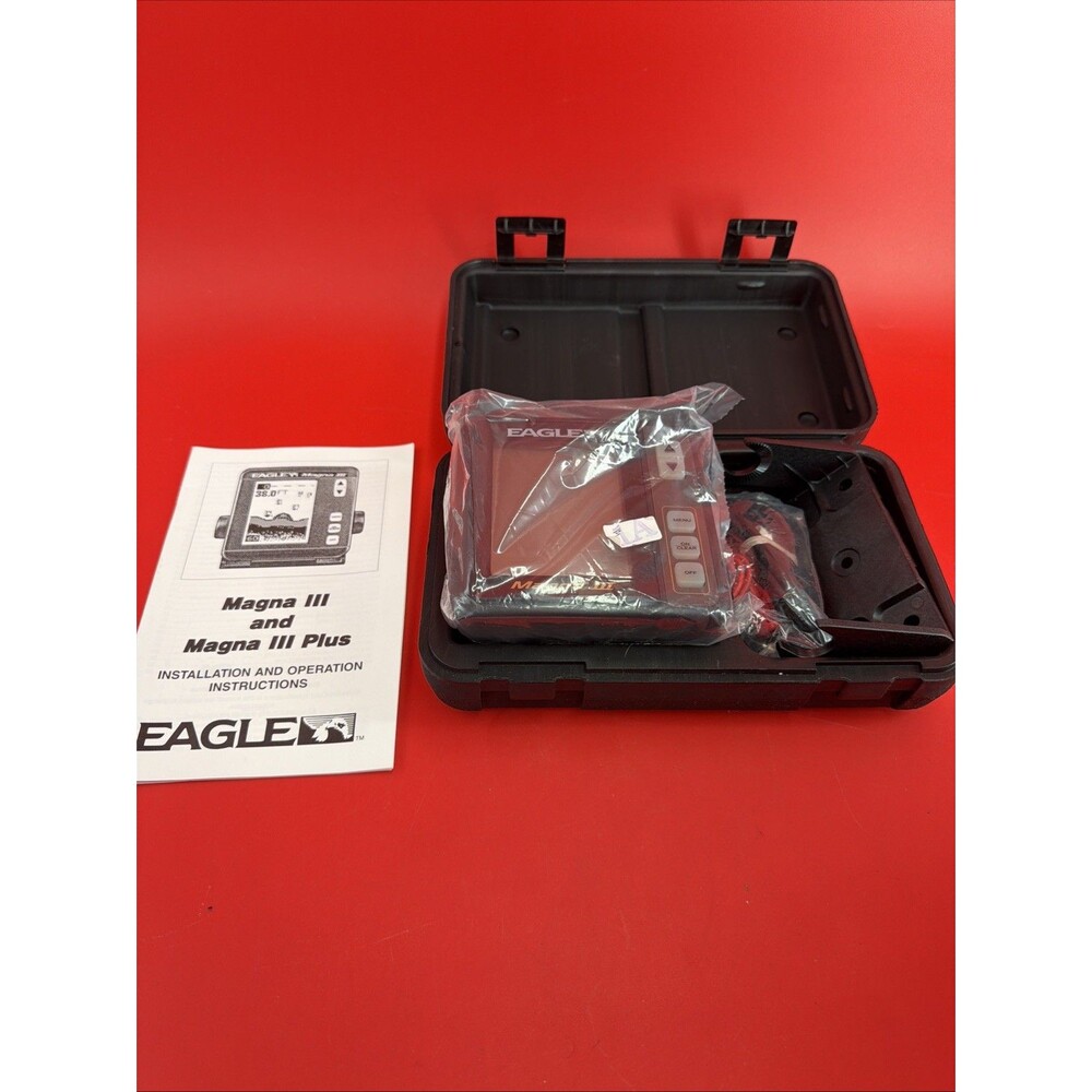 Eagle Magna III Fish Finder Depth Sonar w/ Case & Accessories Untested